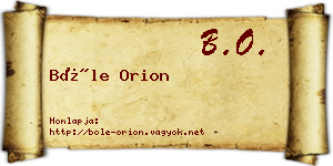 Bőle Orion névjegykártya